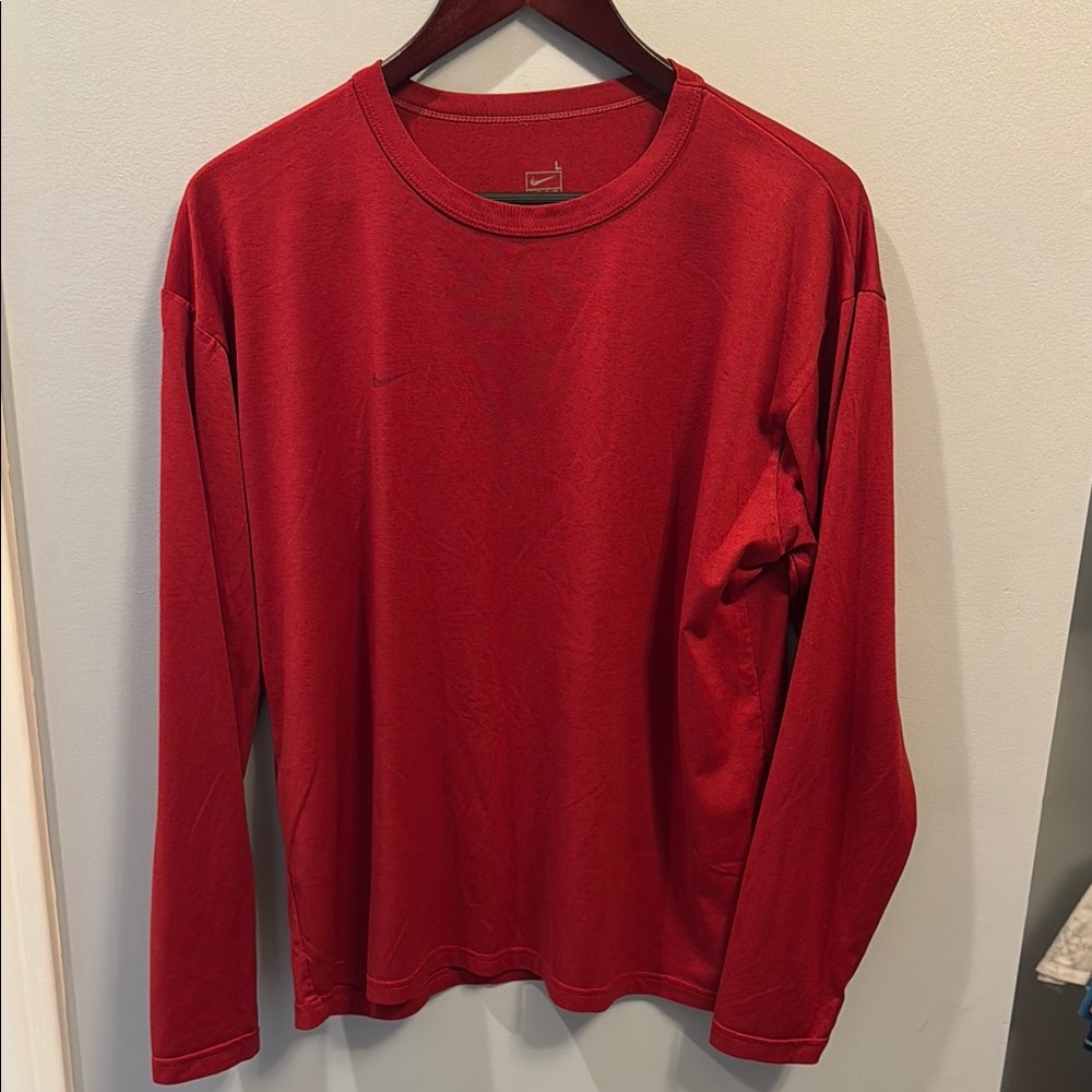 Nike Red Long Sleeve Tee Soft and Relaxed